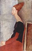 Amedeo Modigliani Portrader Jeanne Heuterne in dunkler Kleidung oil on canvas